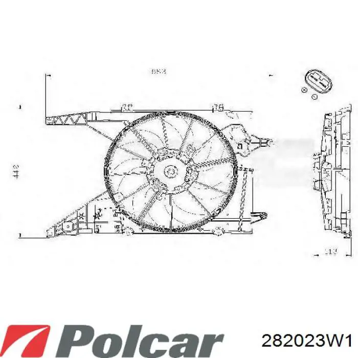 Difusor de radiador, ventilador de refrigeración, condensador del aire acondicionado, completo con motor y rodete Dacia Duster (HS)