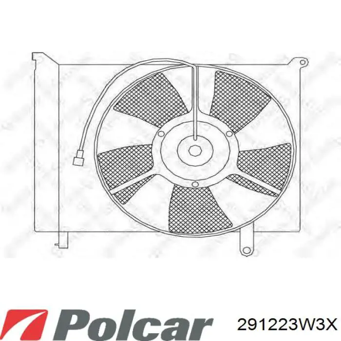 291223W3X Polcar difusor de radiador, ventilador de refrigeración, condensador del aire acondicionado, completo con motor y rodete