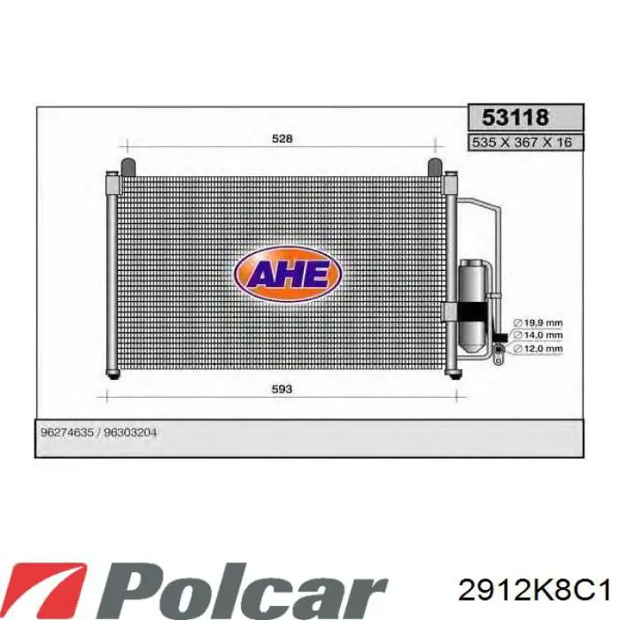 2912K8C1 Polcar condensador aire acondicionado