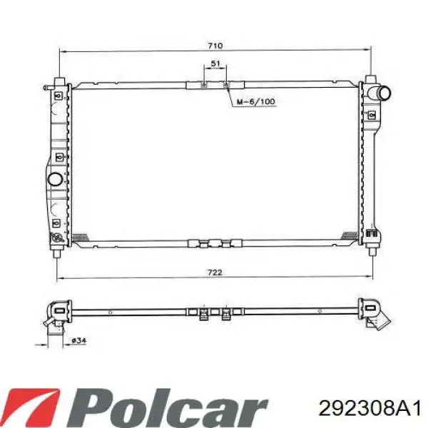 292308A1 Polcar radiador refrigeración del motor