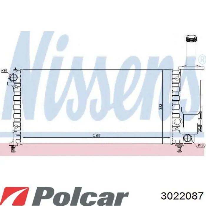 302208-7 Polcar radiador refrigeración del motor