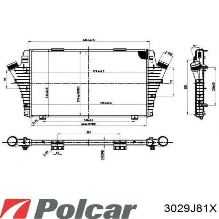 3029J81X Polcar radiador de aire de admisión