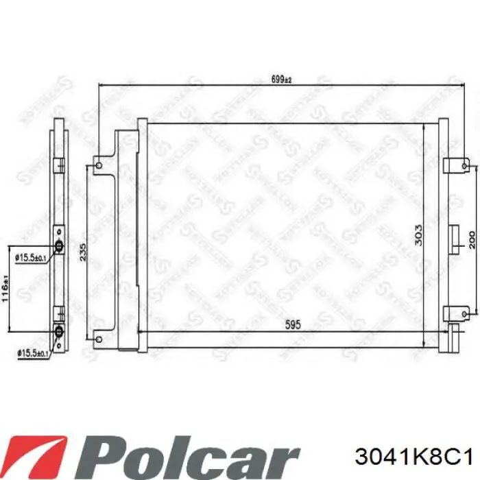 3041K8C1 Polcar condensador aire acondicionado