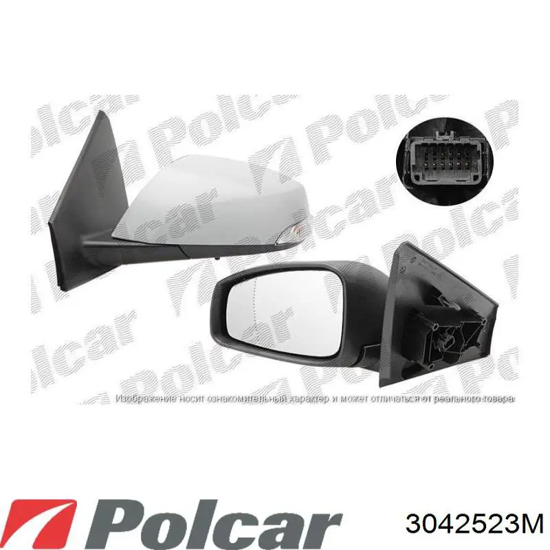 3042523M Polcar espejo retrovisor derecho