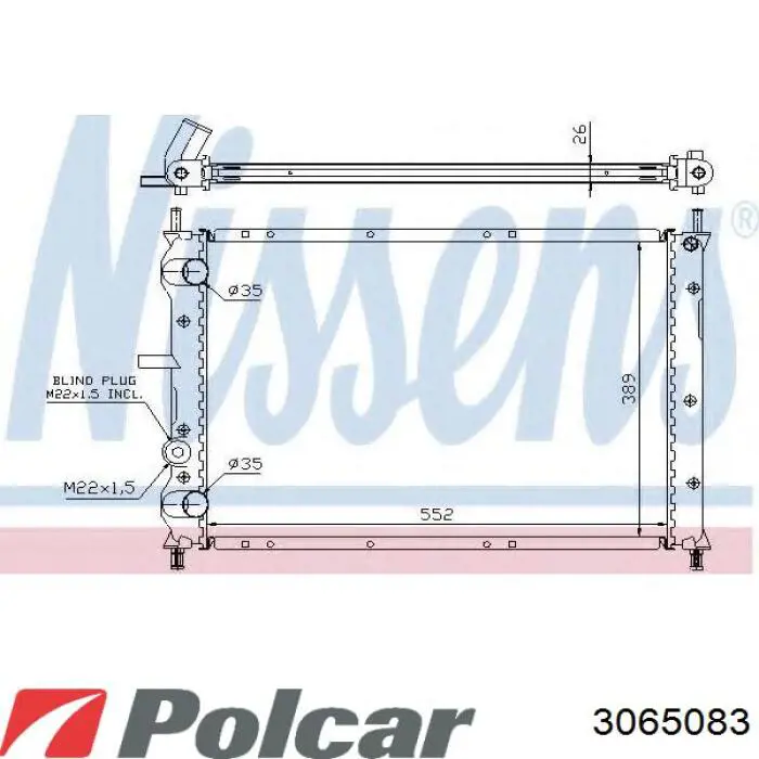 306508-3 Polcar radiador refrigeración del motor