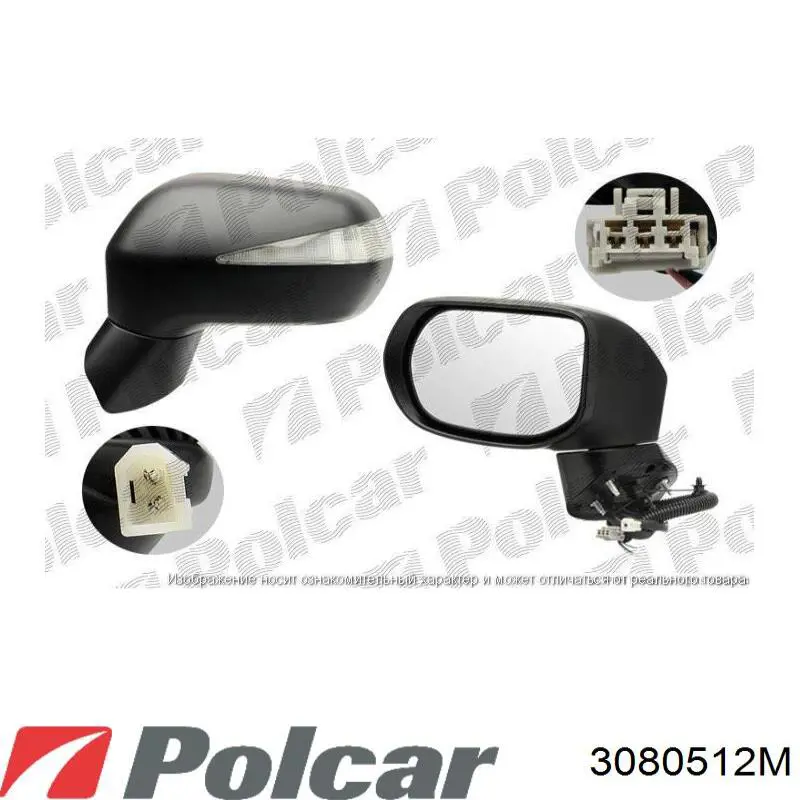 3080512M Polcar espejo retrovisor izquierdo