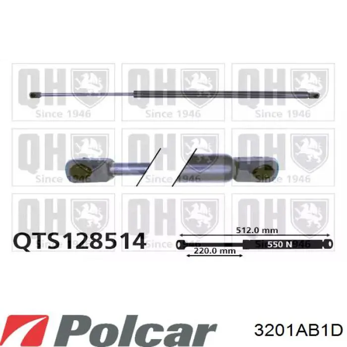 3201AB1D Polcar amortiguador de maletero