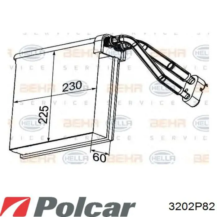 3202P8-2 Polcar evaporador, aire acondicionado