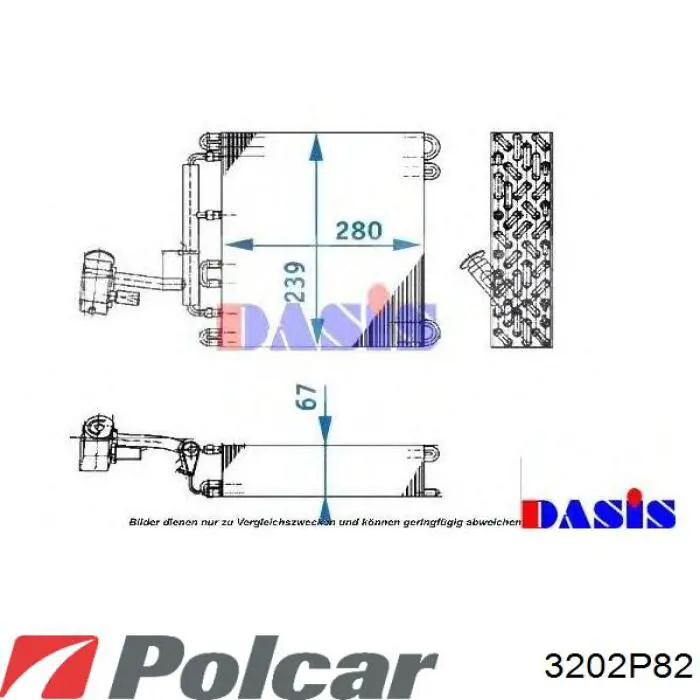 3202P82 Polcar Evaporador, aire acondicionado