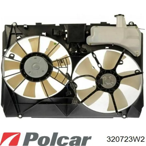 320723W2 Polcar difusor de radiador, ventilador de refrigeración, condensador del aire acondicionado, completo con motor y rodete