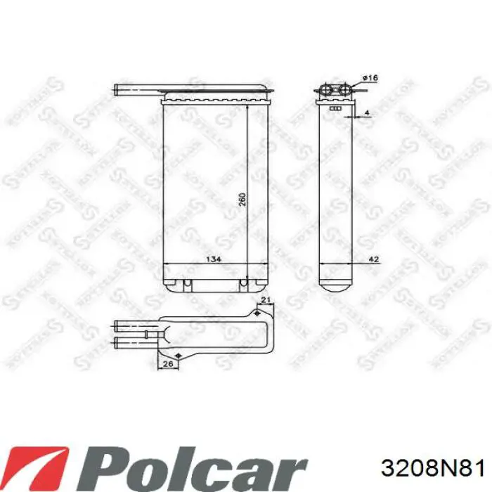 3208N8-1 Polcar radiador de calefacción