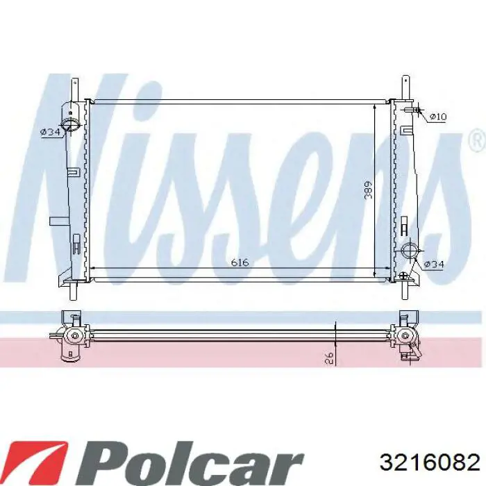 321608-2 Polcar radiador refrigeración del motor