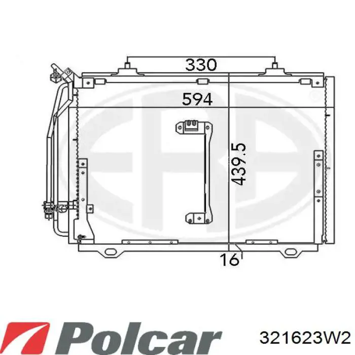 321623W2 Polcar difusor de radiador, ventilador de refrigeración, condensador del aire acondicionado, completo con motor y rodete