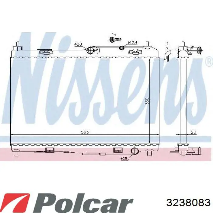 323808-3 Polcar radiador refrigeración del motor