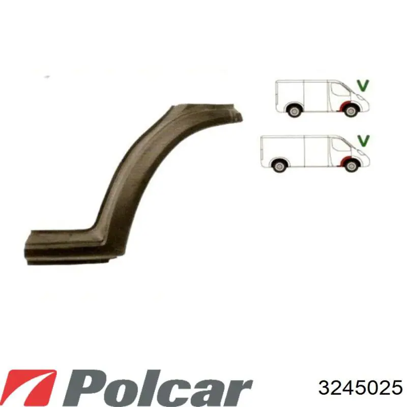 Guardabarros delanteros derecho Polcar 3245025 precio, desde 34,65 EUR