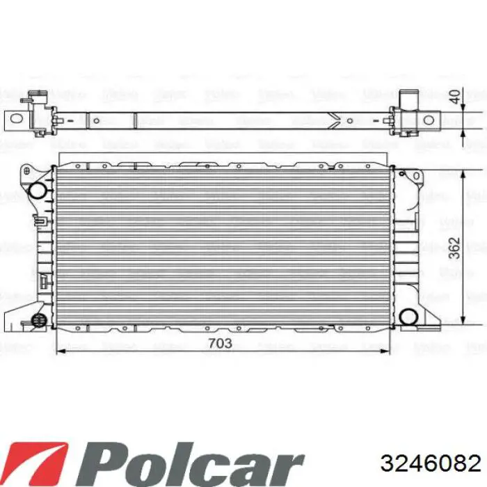 324608-2 Polcar radiador refrigeración del motor