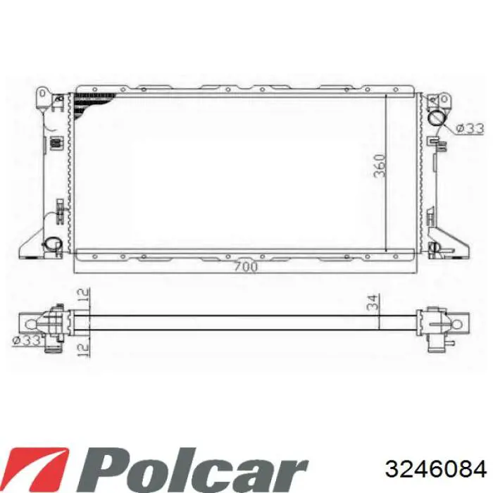 324608-4 Polcar radiador refrigeración del motor