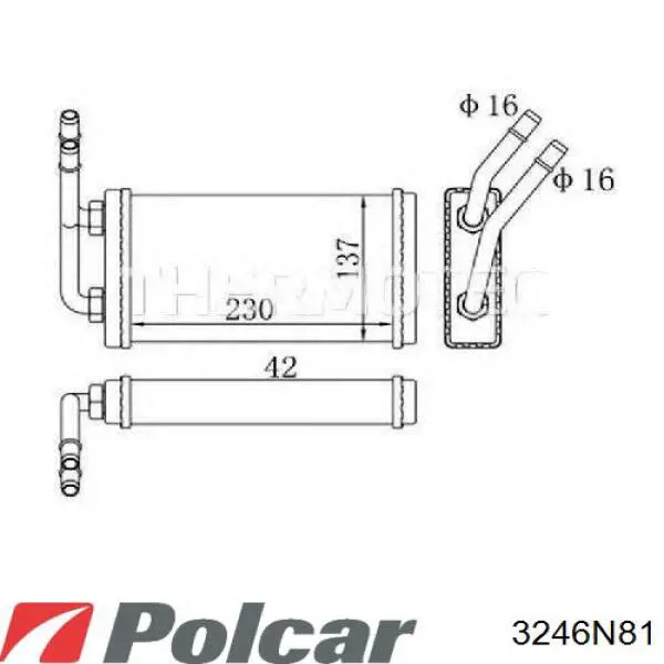 3246N81 Polcar Radiador interior