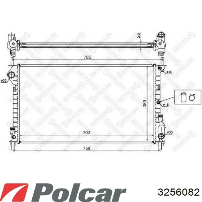 325608-2 Polcar radiador refrigeración del motor