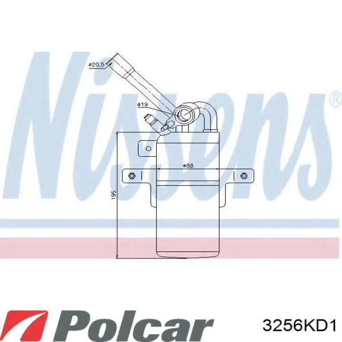 3256KD-1 Polcar receptor-secador del aire acondicionado