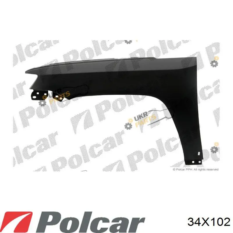 34X102 Polcar guardabarros delantero derecho