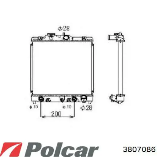 380708-6 Polcar radiador refrigeración del motor