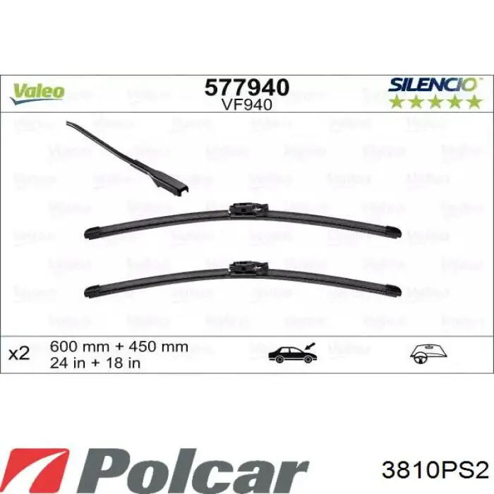 3810PS2 Polcar Bomba-motor del lavaparabrisas trasero