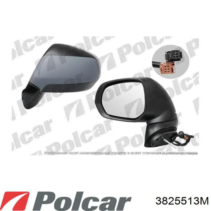 Espejo de retrovisor izquierdo 3825513M Polcar