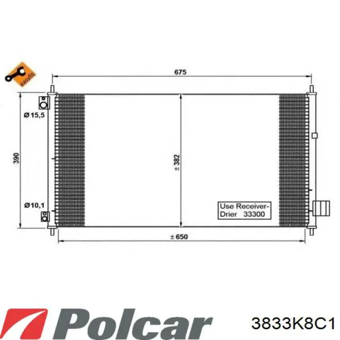 3833K8C1 Polcar condensador aire acondicionado