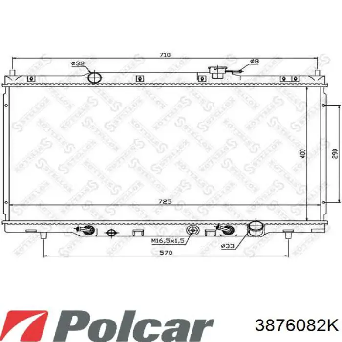 3876082K Polcar radiador refrigeración del motor