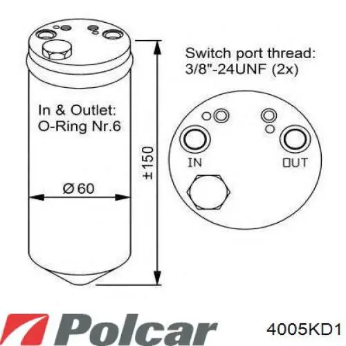 4005KD-1 Polcar receptor-secador del aire acondicionado