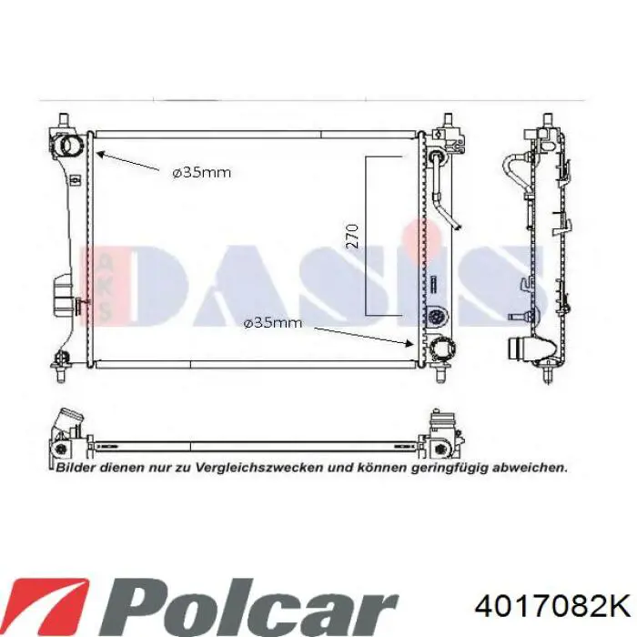 4017082K Polcar radiador refrigeración del motor