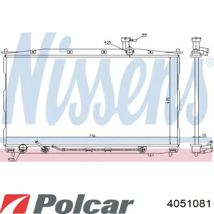 405108-1 Polcar radiador refrigeración del motor