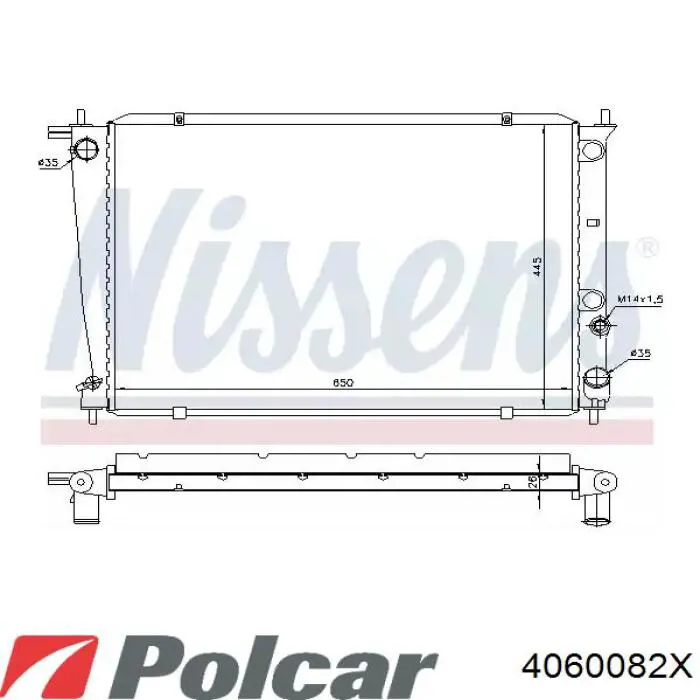 4060082X Polcar radiador refrigeración del motor