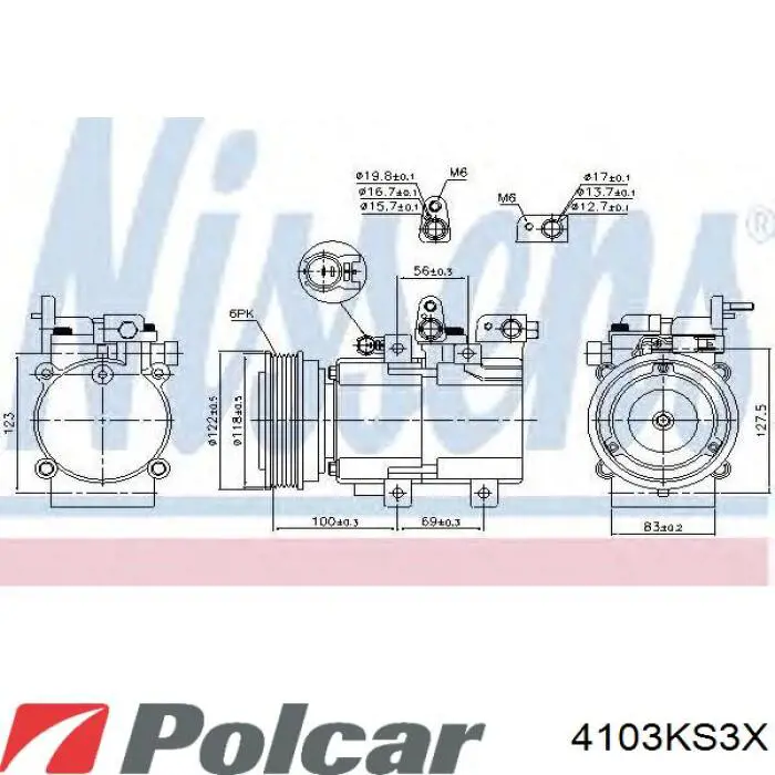 4103KS3X Polcar compresor de aire acondicionado