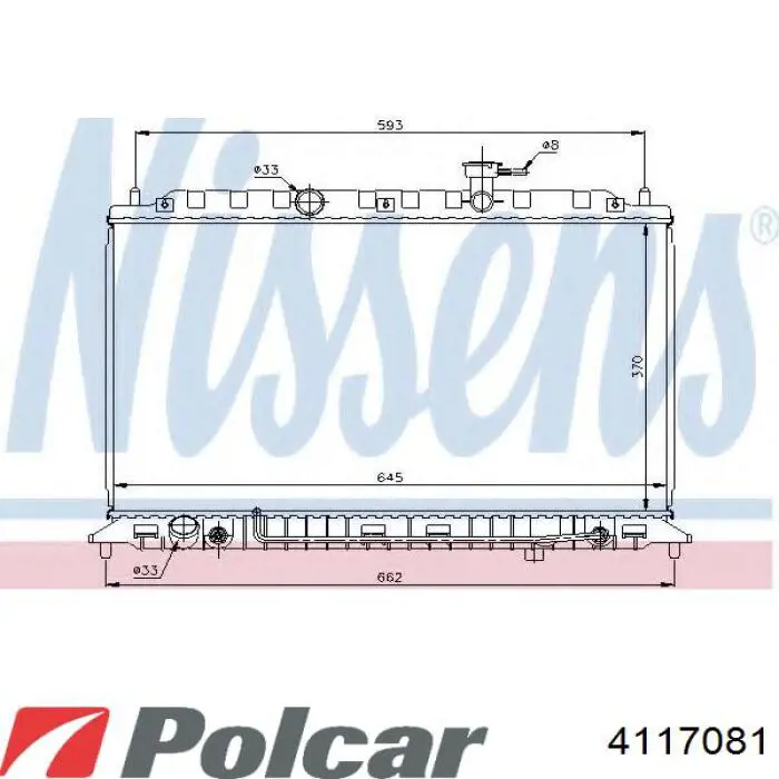 411708-1 Polcar radiador refrigeración del motor