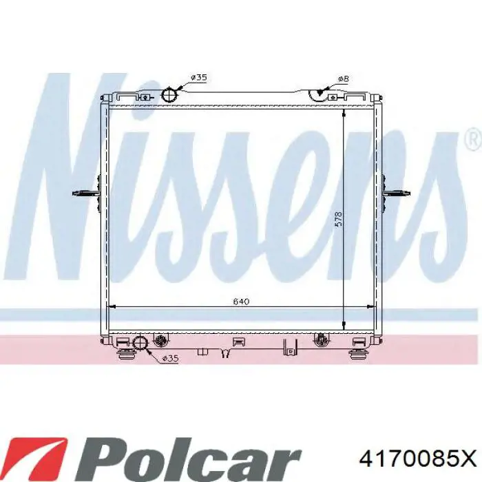 4170085X Polcar radiador refrigeración del motor