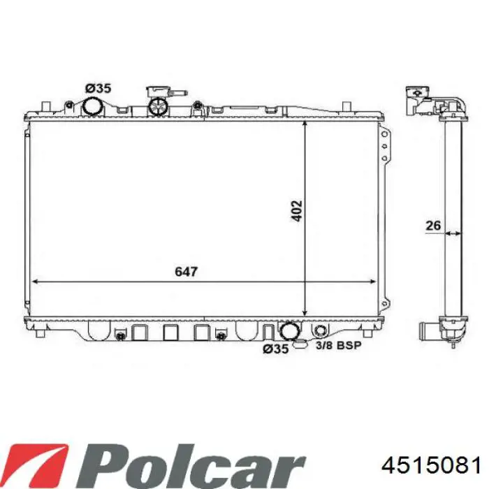 451508-1 Polcar radiador refrigeración del motor