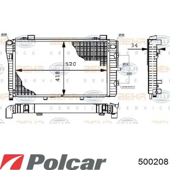 Água radiador Polcar 500208 precio, desde 174,06 EUR