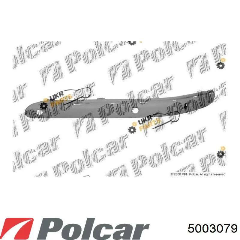 500307-9 Polcar moldura de parachoques delantero izquierdo