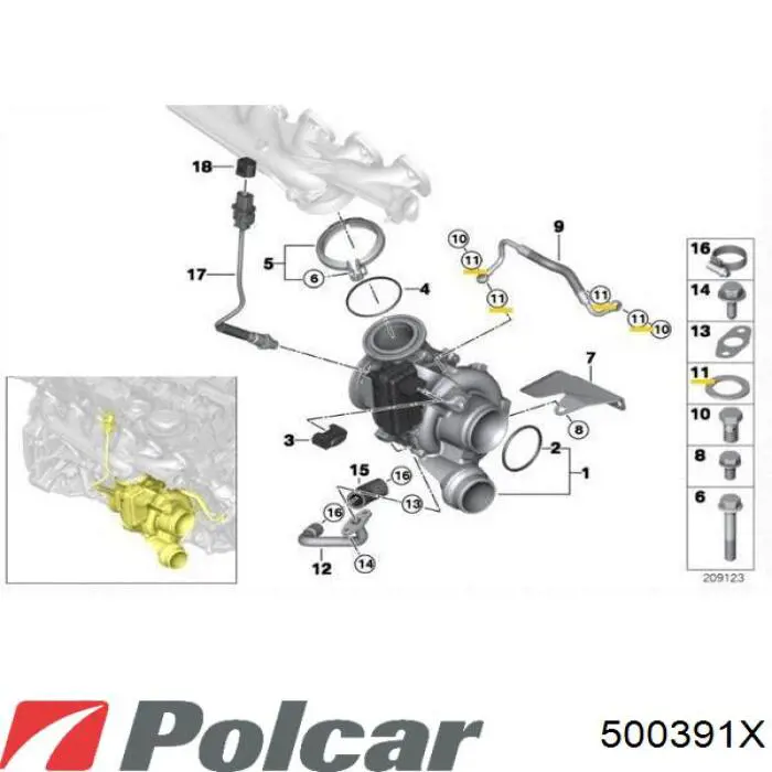 500391X Polcar lampara de luz de freno adicional