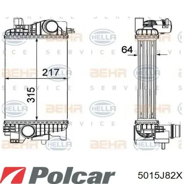 5015J82X Polcar radiador de aire de admisión