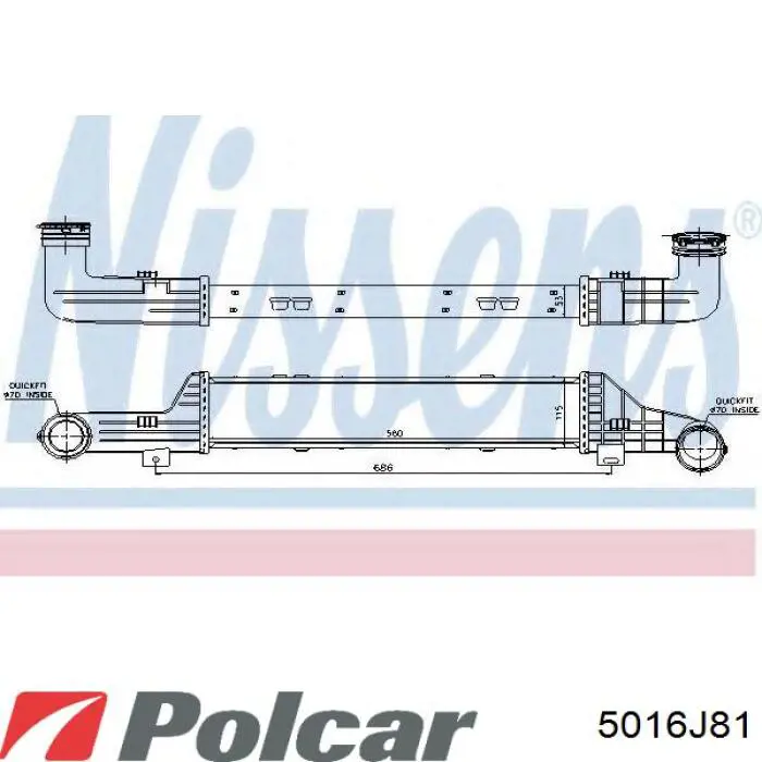 5016J8-1 Polcar radiador de aire de admisión