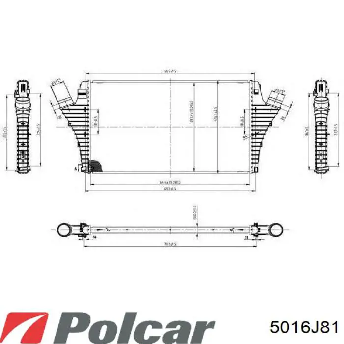 Intercooler 5016J81 Polcar