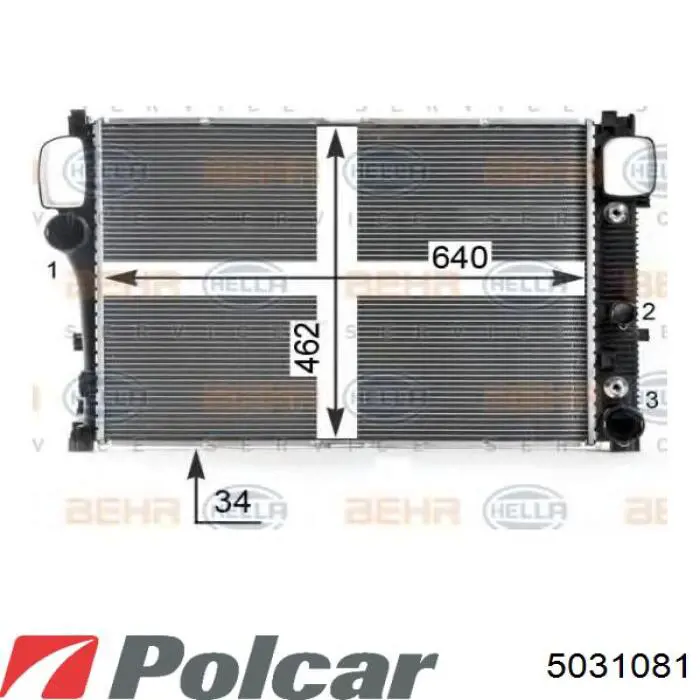 503108-1 Polcar radiador refrigeración del motor