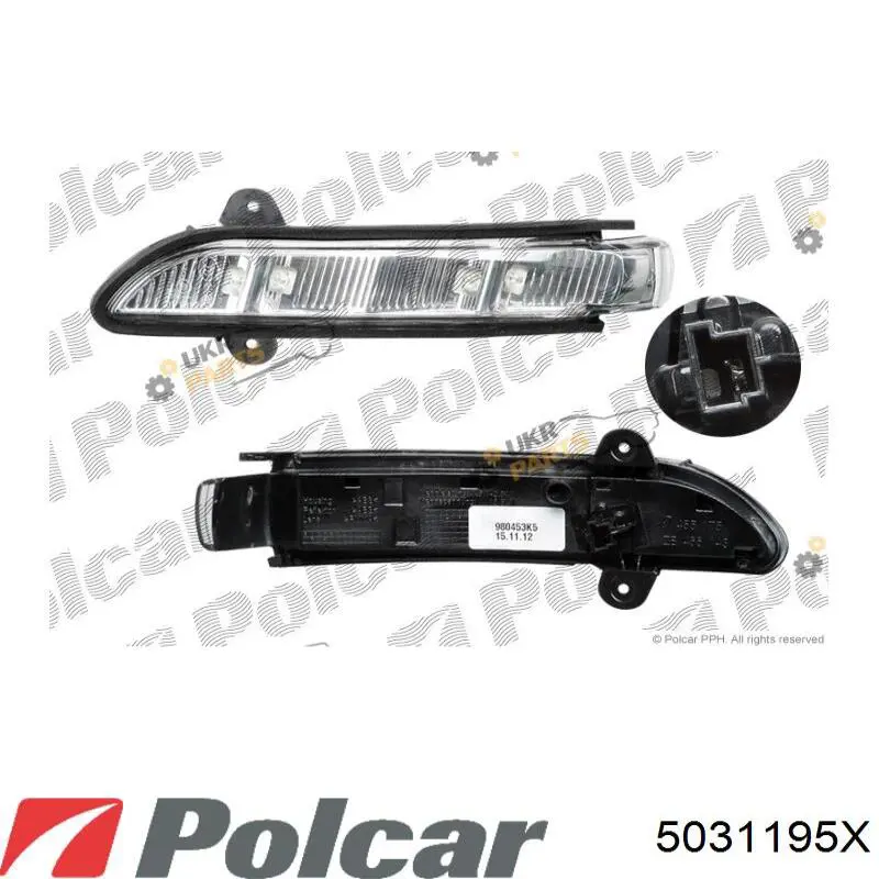 5031195X Polcar luz intermitente de retrovisor exterior izquierdo