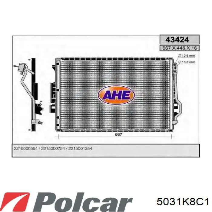 5031K8C1 Polcar condensador aire acondicionado