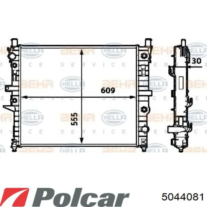 504408-1 Polcar radiador refrigeración del motor