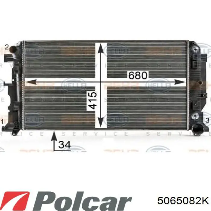 5065082K Polcar radiador refrigeración del motor