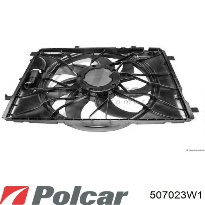 507023W1 Polcar difusor de radiador, ventilador de refrigeración, condensador del aire acondicionado, completo con motor y rodete